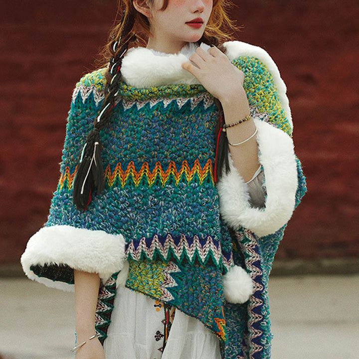 Buddha Stones Tybetański Wielokolorowy Pasiasty Szal Zimowy Przytulny Szalik Podróżny Otulacz - image 20