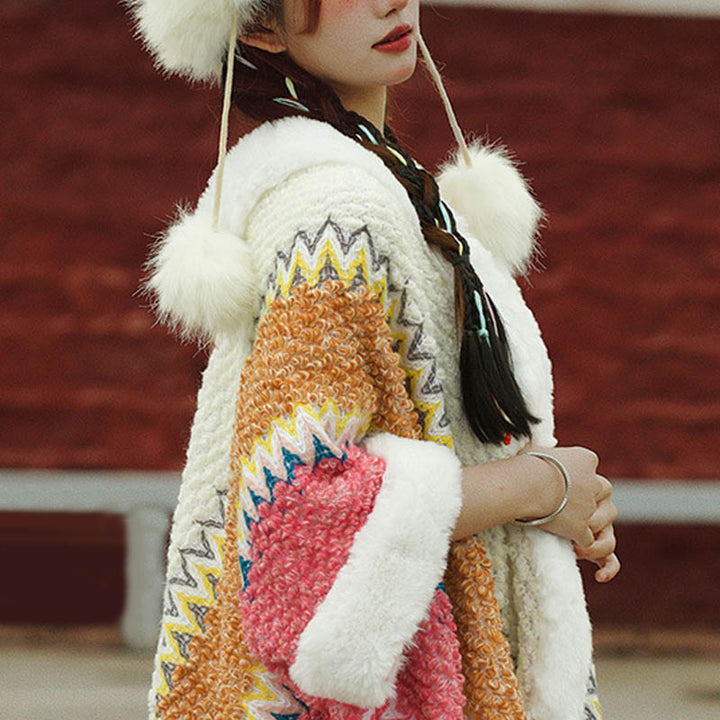 Buddha Stones Tybetański Wielokolorowy Pasiasty Szal Zimowy Przytulny Szalik Podróżny Otulacz - image 10