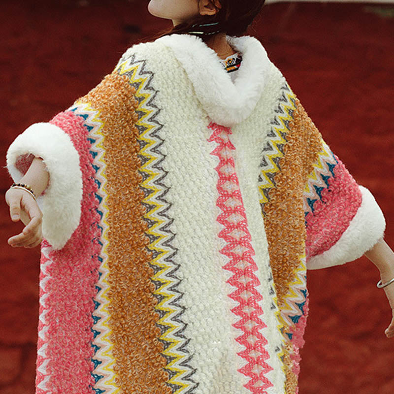 Buddha Stones Tybetański Wielokolorowy Pasiasty Szal Zimowy Przytulny Szalik Podróżny Otulacz - image 11