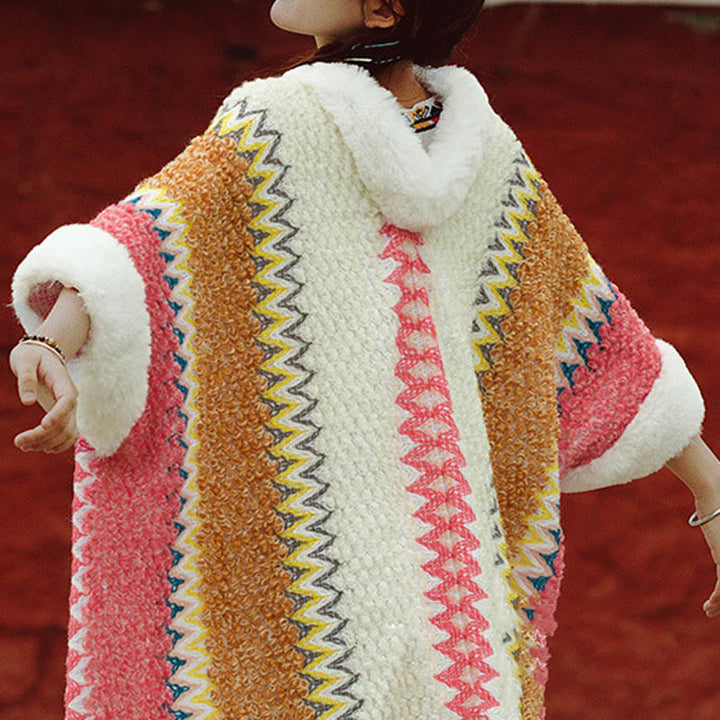 Buddha Stones Tybetański Wielokolorowy Pasiasty Szal Zimowy Przytulny Szalik Podróżny Otulacz - image 11