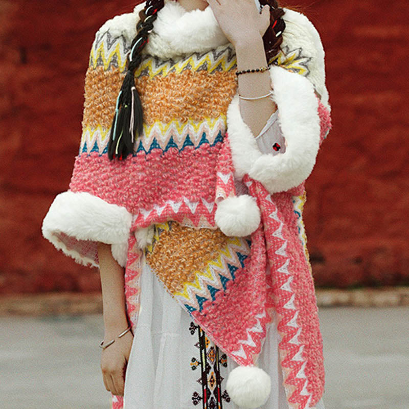 Buddha Stones Tybetański Wielokolorowy Pasiasty Szal Zimowy Przytulny Szalik Podróżny Otulacz - image 13