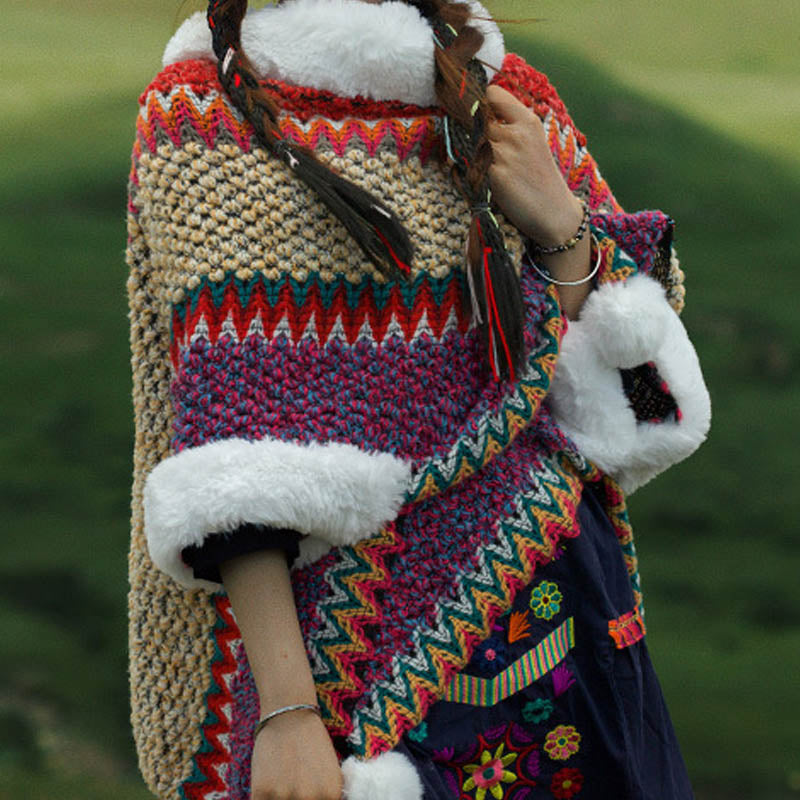 Buddha Stones Tybetański Wielokolorowy Pasiasty Szal Zimowy Przytulny Szalik Podróżny Otulacz - image 44