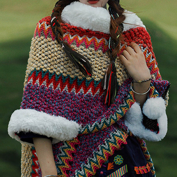 Buddha Stones Tybetański Wielokolorowy Pasiasty Szal Zimowy Przytulny Szalik Podróżny Otulacz - image 41