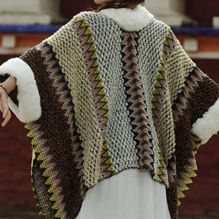 Buddha Stones Tybetański Wielokolorowy Pasiasty Szal Zimowy Przytulny Szalik Podróżny Otulacz - image 5