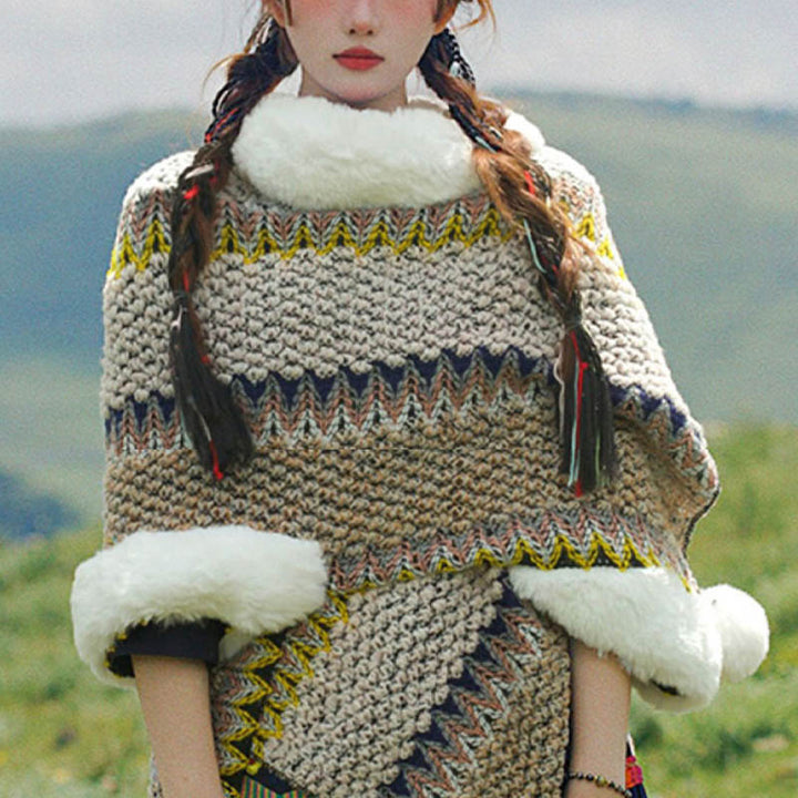 Buddha Stones Tybetański Wielokolorowy Pasiasty Szal Zimowy Przytulny Szalik Podróżny Otulacz - image 58