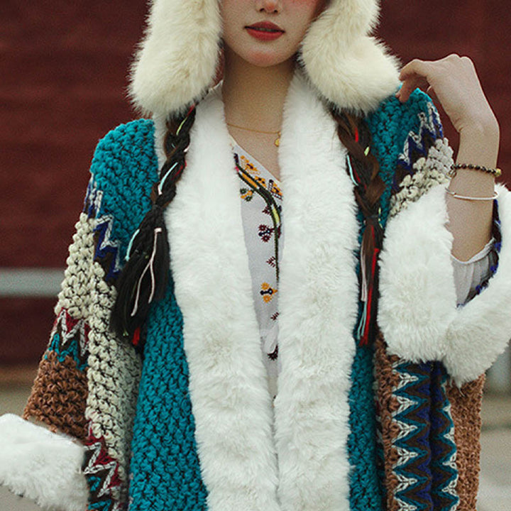 Buddha Stones Tybetański Wielokolorowy Pasiasty Szal Zimowy Przytulny Szalik Podróżny Otulacz - image 49