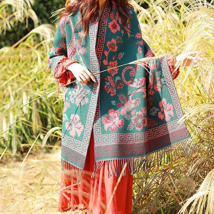 Buddha Stones Tybetańskie Kwiaty Liście Wzór Projekt Szal Przytulny Szal Podróżny Otulacz - image 7