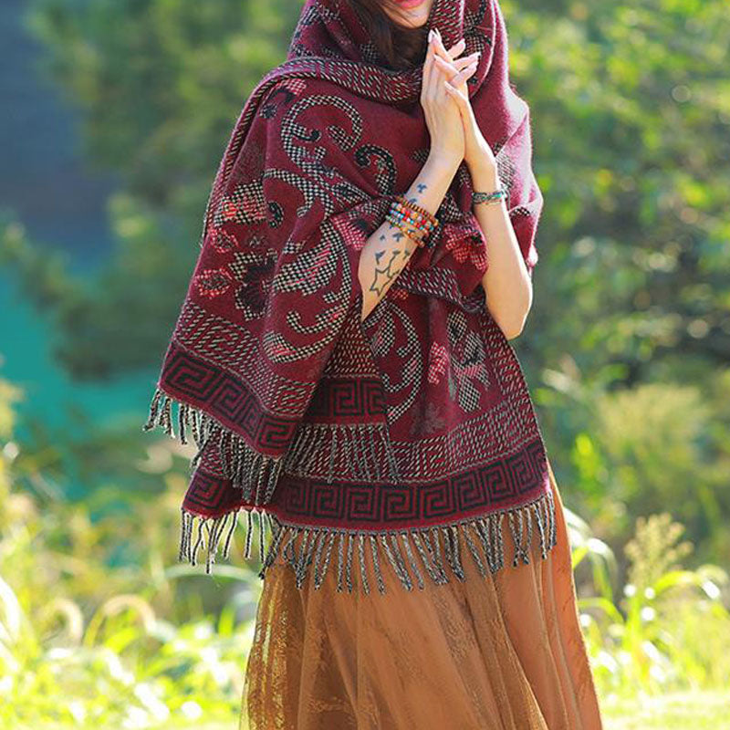 Buddha Stones Tybetańskie Kwiaty Liście Wzór Projekt Szal Przytulny Szal Podróżny Otulacz - image 23