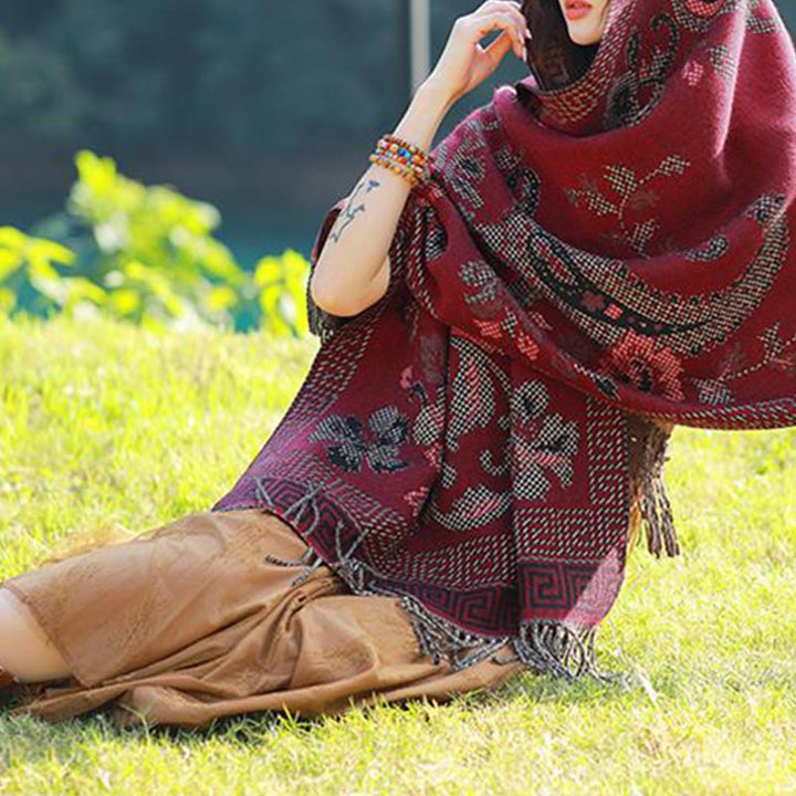 Buddha Stones Tybetańskie Kwiaty Liście Wzór Projekt Szal Przytulny Szal Podróżny Otulacz - image 29