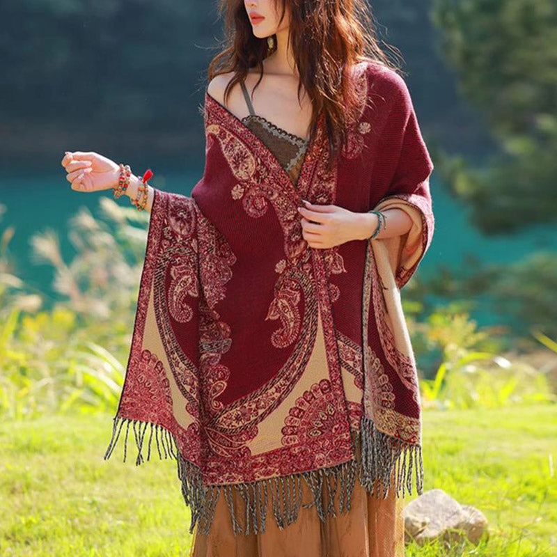 Buddha Stones Tybetańskie Liście Winorośli Wzór Projekt Szal Przytulny Szal Podróżny Otulacz - image 12