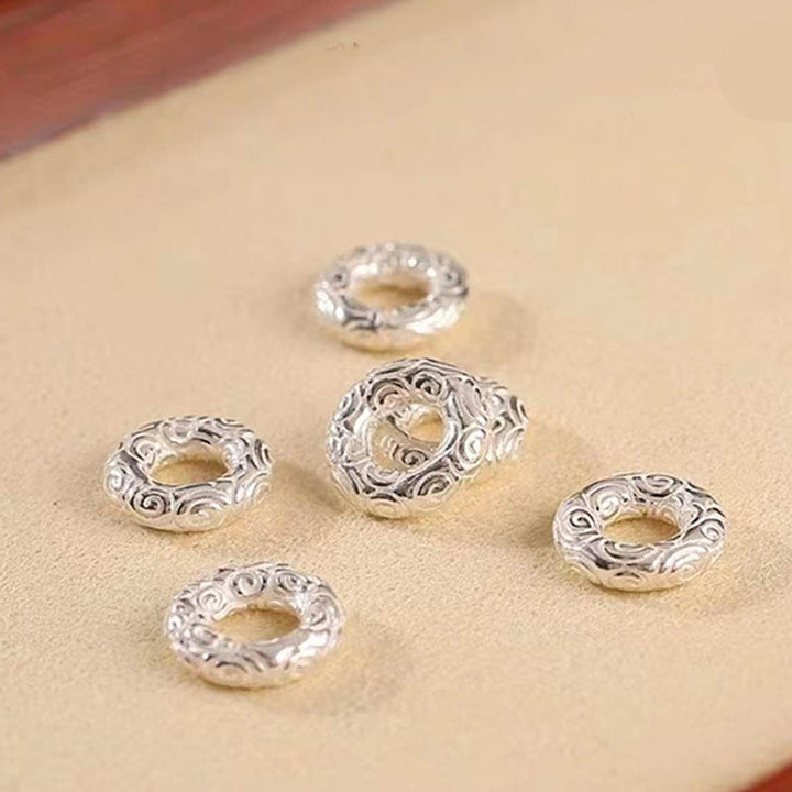 Buddha Stones 925 Srebro Sterlingowe Pomyślne Chmury Spokojna Klamra Bezpieczna I Zdrowa Bransoletka na Kostkę - image 11