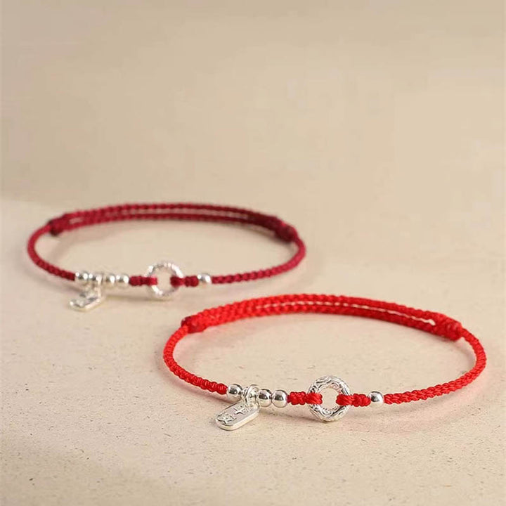 Buddha Stones 925 Srebro Sterlingowe Pomyślne Chmury Spokojna Klamra Bezpieczna I Zdrowa Bransoletka na Kostkę - image 16