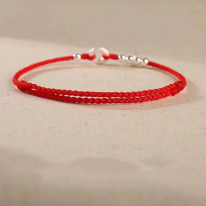 Buddha Stones 925 Srebro Sterlingowe Pomyślne Chmury Spokojna Klamra Bezpieczna I Zdrowa Bransoletka na Kostkę - image 13