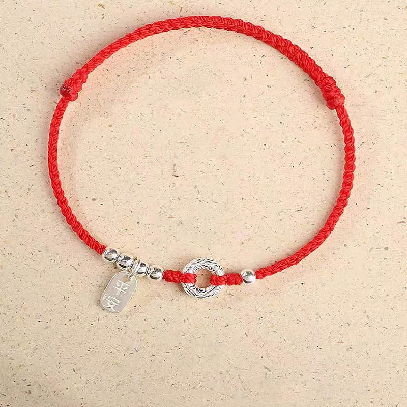 Buddha Stones 925 Srebro Sterlingowe Pomyślne Chmury Spokojna Klamra Bezpieczna I Zdrowa Bransoletka na Kostkę - image 14