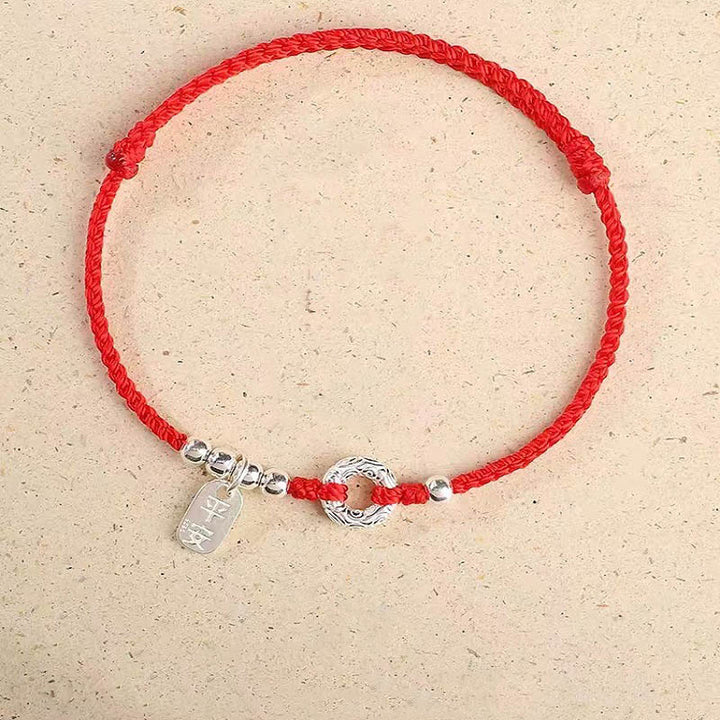 Buddha Stones 925 Srebro Sterlingowe Pomyślne Chmury Spokojna Klamra Bezpieczna I Zdrowa Bransoletka na Kostkę - image 14