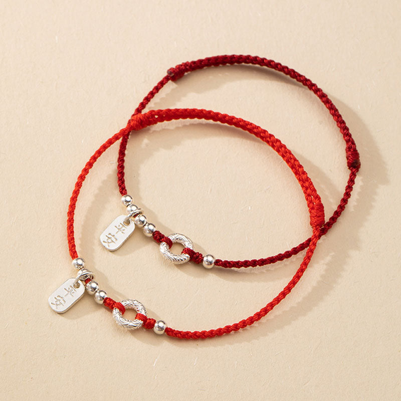 Buddha Stones 925 Srebro Sterlingowe Pomyślne Chmury Spokojna Klamra Bezpieczna I Zdrowa Bransoletka na Kostkę - image 2