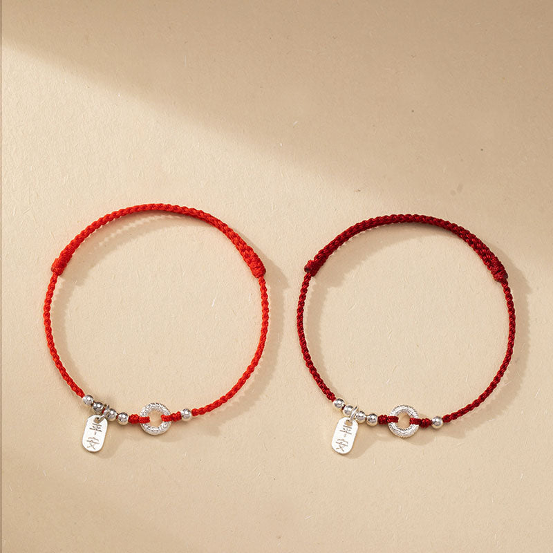 Buddha Stones 925 Srebro Sterlingowe Pomyślne Chmury Spokojna Klamra Bezpieczna I Zdrowa Bransoletka na Kostkę - image 17