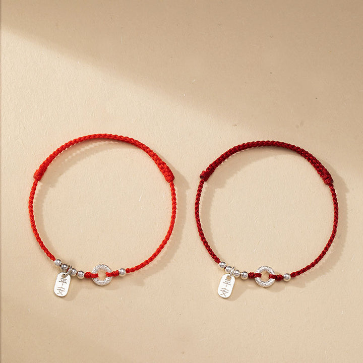 Buddha Stones 925 Srebro Sterlingowe Pomyślne Chmury Spokojna Klamra Bezpieczna I Zdrowa Bransoletka na Kostkę - image 17