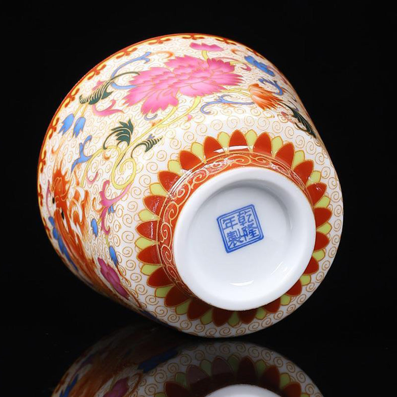 Buddha Stones 2 szt. Smok Feniks Ceramiczny kubek do herbaty Kung Fu Filiżanki do herbaty