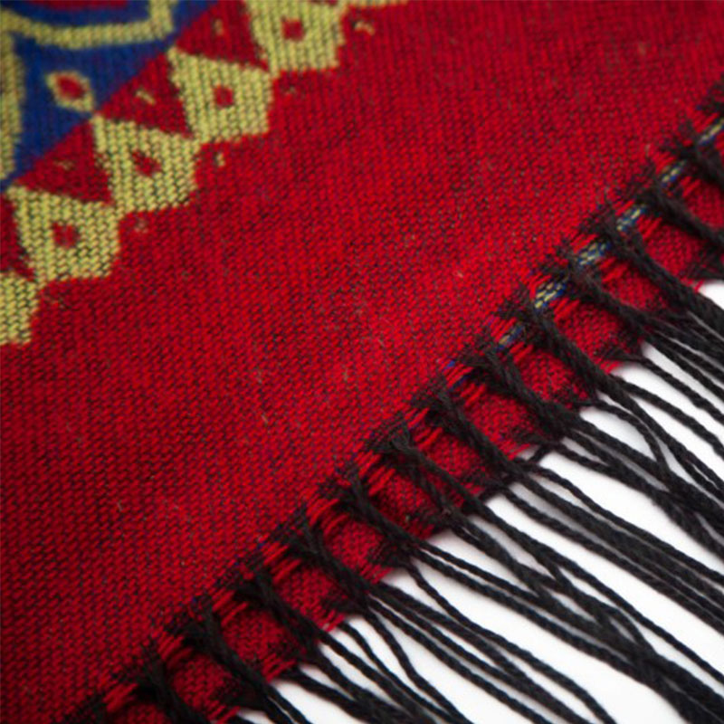 Buddha Stones Tybetański szal Czerwony Serce Miłości Chwost Kaptur Płaszcz Zimowy Przytulny Szalik Podróżny Otulacz - image 19