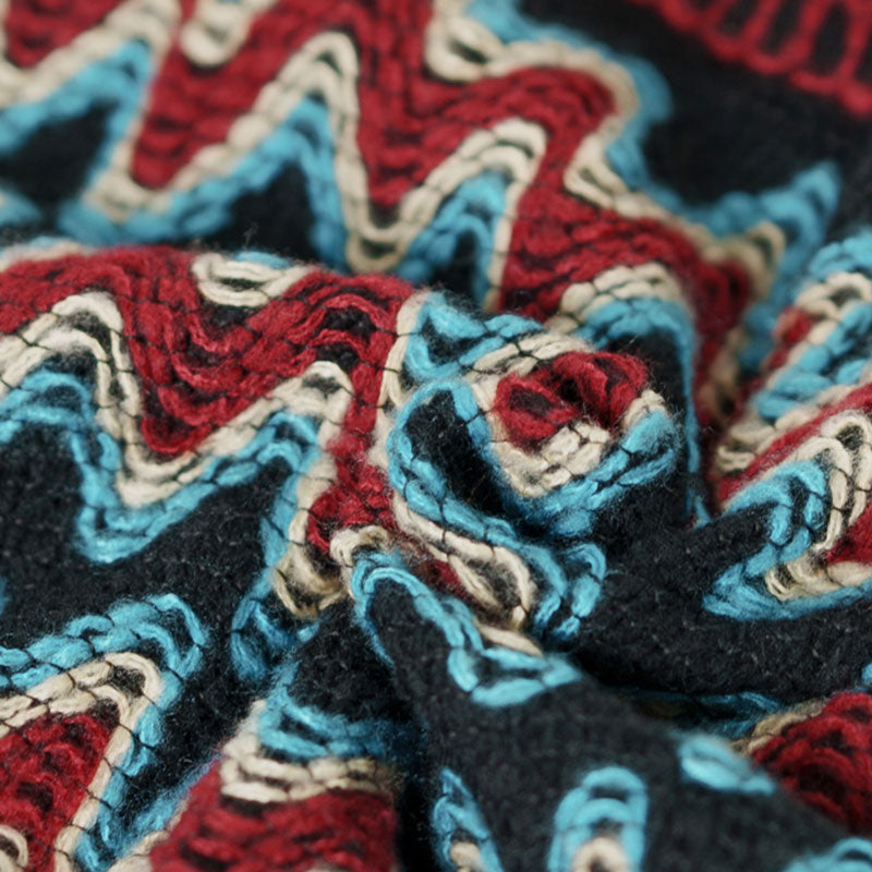 Buddha Stones Tybetański szal w paski dzianinowe frędzle sweter zimowy przytulny szalik podróżny otulacz - image 9