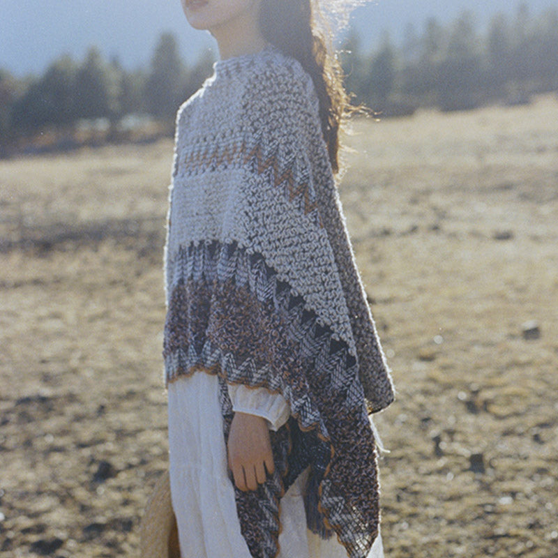 Buddha Stones Tybetański szal Szary Brązowy Paski Dzianinowe Frędzle Zimowy Przytulny Szalik Podróżny Otulacz - image 6