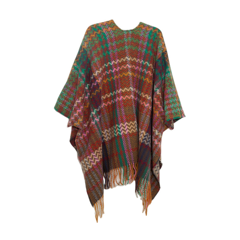 Buddha Stones Tybetański Szal Kolorowy Falisty Linia Frędzle Zimowy Przytulny Podróżny Szalik Owijany - image 12