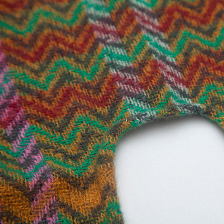 Buddha Stones Tybetański Szal Kolorowy Falisty Linia Frędzle Zimowy Przytulny Podróżny Szalik Owijany - image 20