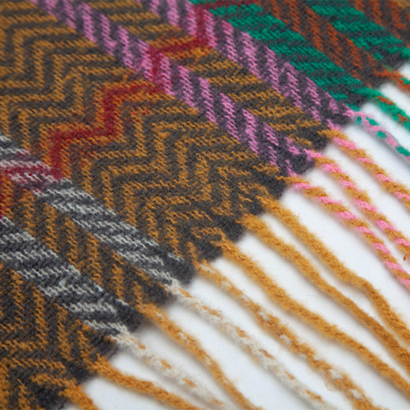 Buddha Stones Tybetański Szal Kolorowy Falisty Linia Frędzle Zimowy Przytulny Podróżny Szalik Owijany - image 23