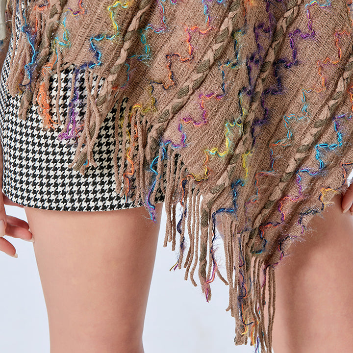 Buddha Stones Tybetański Kolorowy Pasiasty Szal Frędzle Sweter Zimowy Przytulny Podróżny Szalik Otulacz - image 29