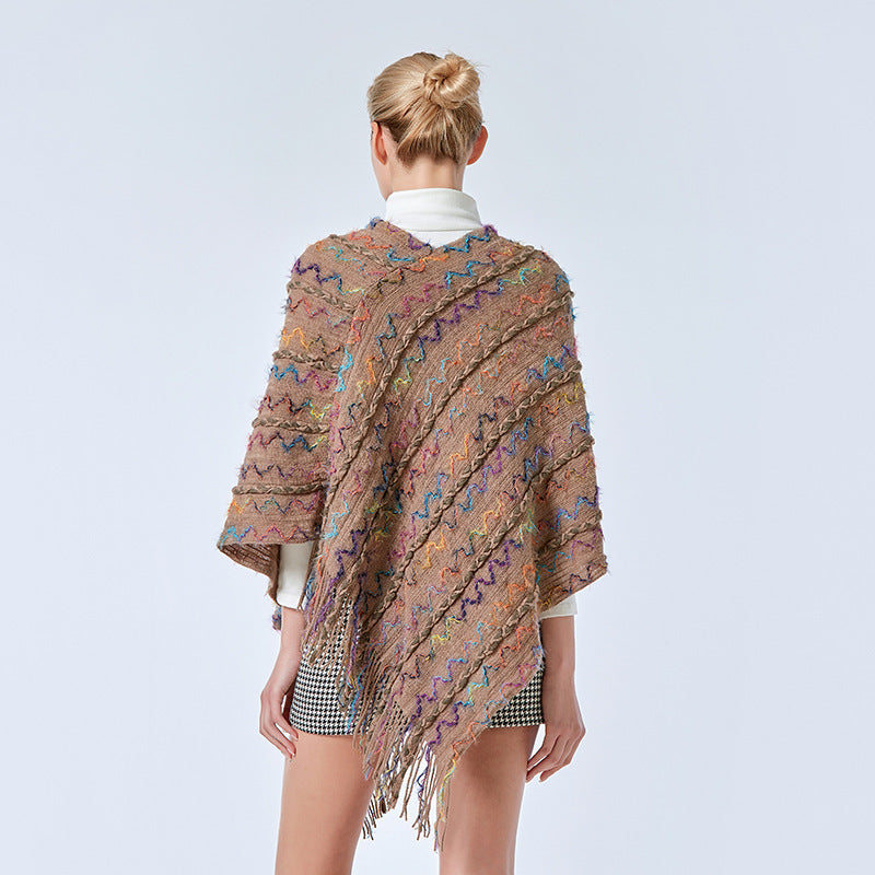 Buddha Stones Tybetański Kolorowy Pasiasty Szal Frędzle Sweter Zimowy Przytulny Podróżny Szalik Otulacz - image 26