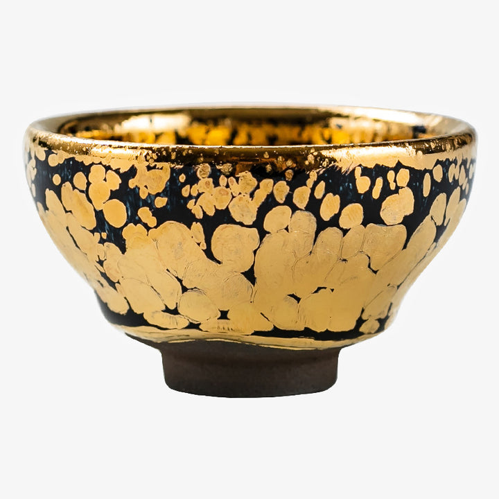 Buddha Stones 24K Złoty Wzór Plamkowy Chiński Jianzhan Ceramiczny Filiżanka Do Herbaty Kung Fu Miska Z Pudełkiem Prezentowym