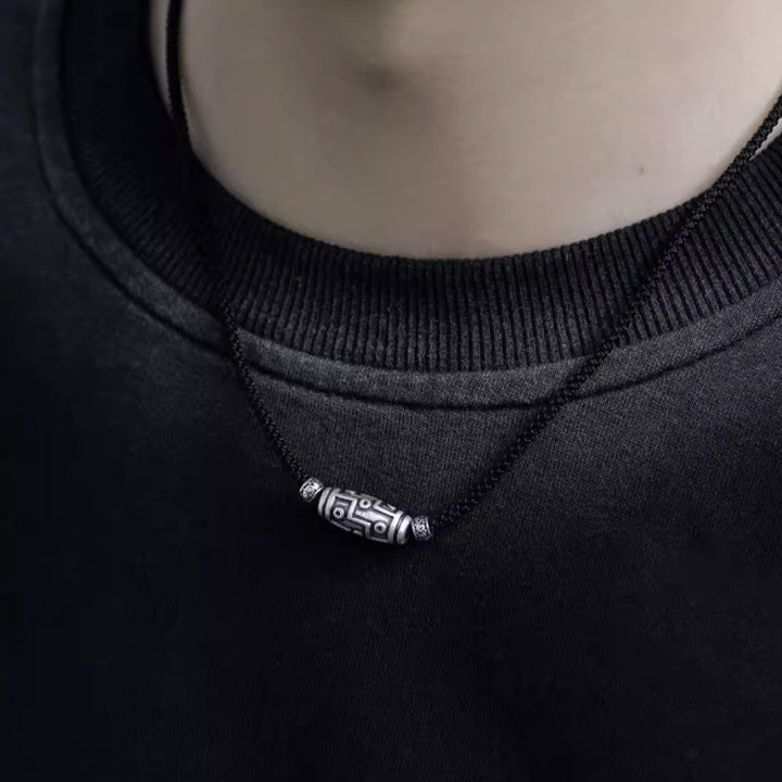 Buddha Stones 999 Srebro Sterling Dziewięciooki Dzi Koralik Wzór Ochrona Naszyjnik Wisiorek Lina - image 13