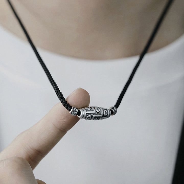 Buddha Stones 999 Srebro Sterling Dziewięciooki Dzi Koralik Wzór Ochrona Naszyjnik Wisiorek Lina - image 15