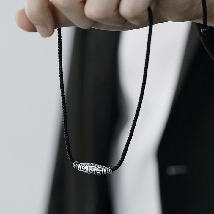 Buddha Stones 999 Srebro Sterling Dziewięciooki Dzi Koralik Wzór Ochrona Naszyjnik Wisiorek Lina - image 14