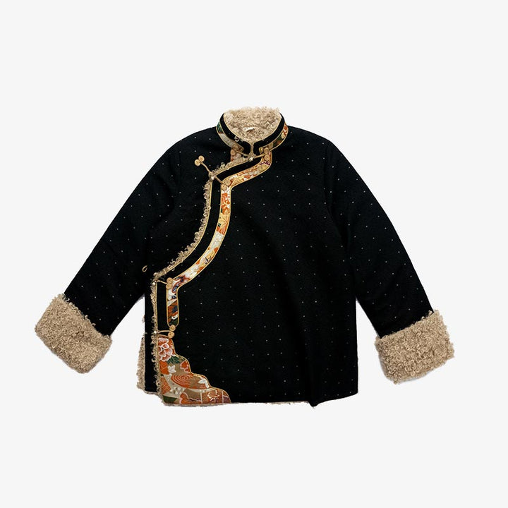 Buddha Stones Tybetańskie Ubrania Lhasa Polar Podszyty Top Zimowy Ubrania Damskie - US6, UK/AU10, EU38 (XL) - image 0