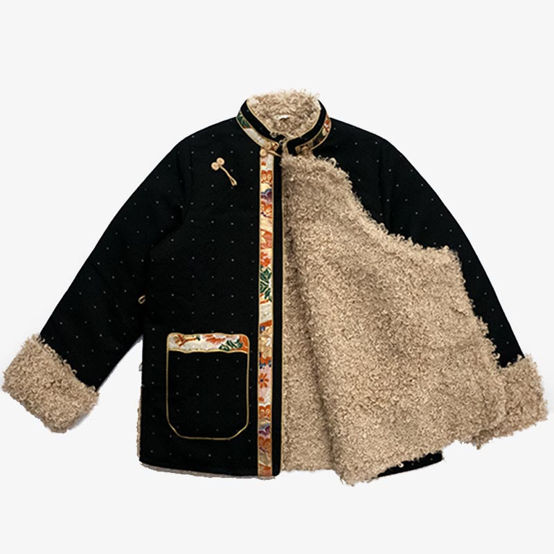 Buddha Stones Tybetańskie Ubrania Lhasa Polar Podszyty Top Zimowy Ubrania Damskie - image 1