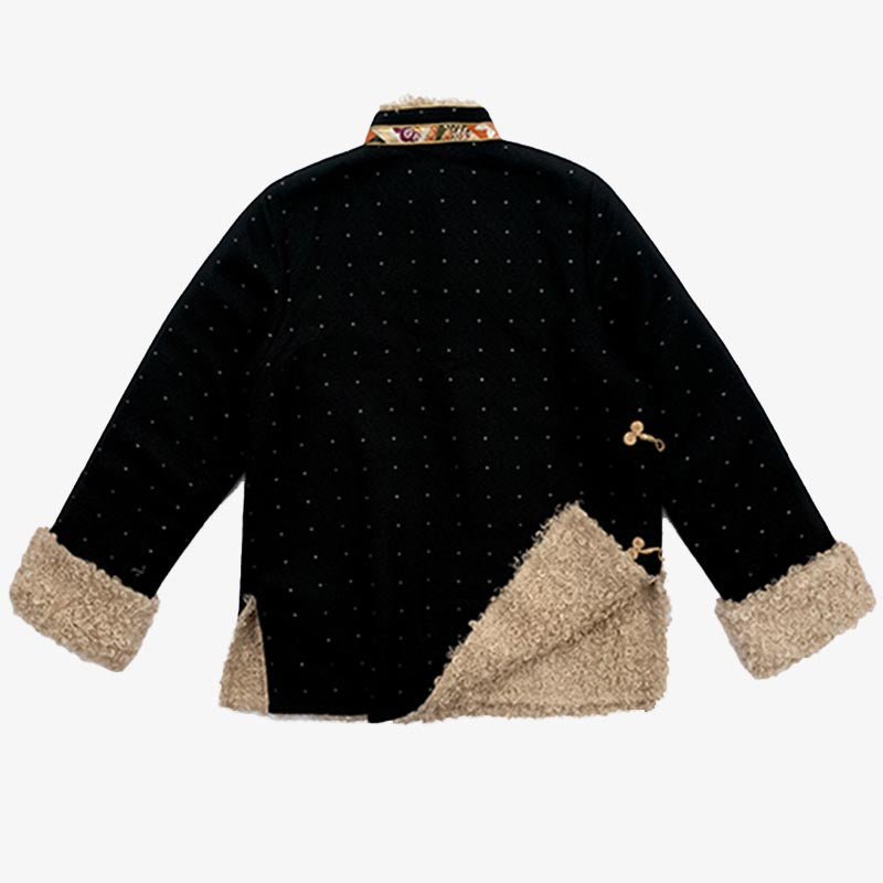 Buddha Stones Tybetańskie Ubrania Lhasa Polar Podszyty Top Zimowy Ubrania Damskie - image 2