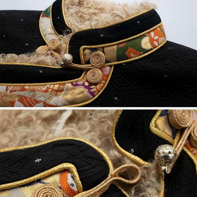 Buddha Stones Tybetańskie Ubrania Lhasa Polar Podszyty Top Zimowy Ubrania Damskie - image 11