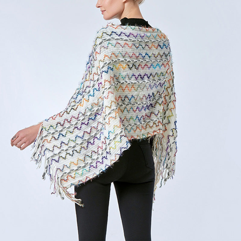 Buddha Stones Tybetański Kolorowy Pasiasty Szal Frędzle Sweter Zimowy Przytulny Podróżny Szalik Otulacz - image 34