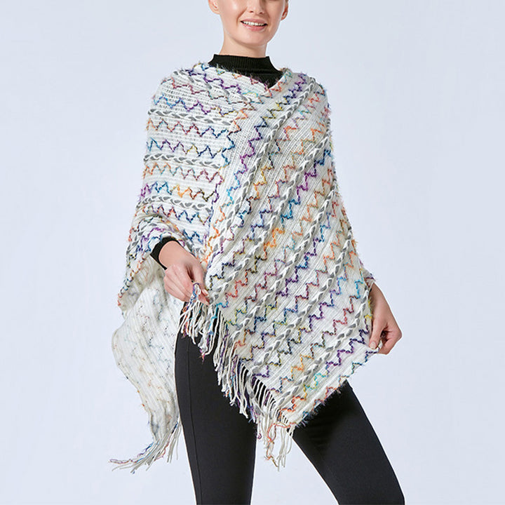 Buddha Stones Tybetański Kolorowy Pasiasty Szal Frędzle Sweter Zimowy Przytulny Podróżny Szalik Otulacz - image 35