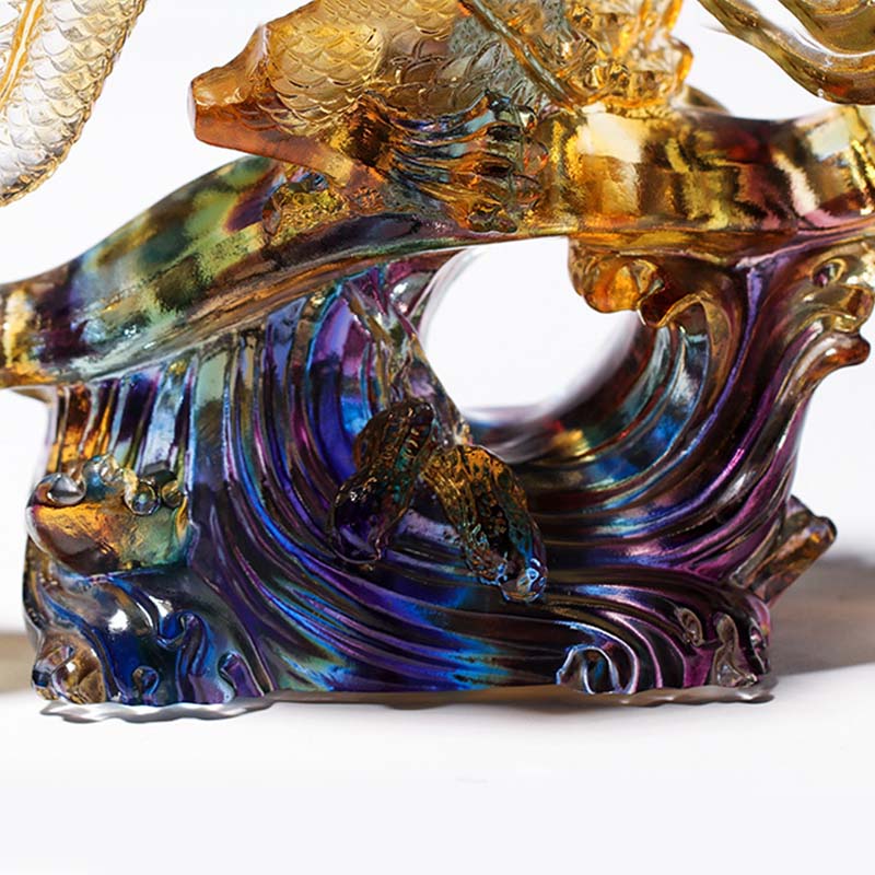 Buddha Stones Rok Smoka Ręcznie Robione Ruyi Uchwyt Liuli Kryształowe Dzieło Sztuki Ochrona Dekoracja Domu i Biura - image 4