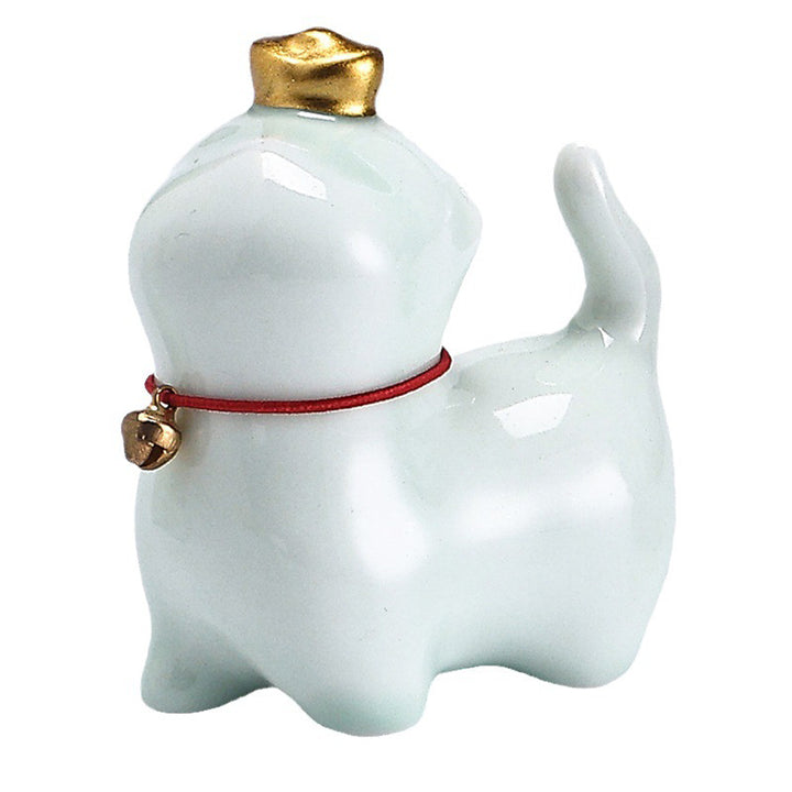 Buddha Stones Mini Szczęście Kot Herbata Sztabka Ceramiczna Figurka Dekoracja Biurka Domowego - image 8