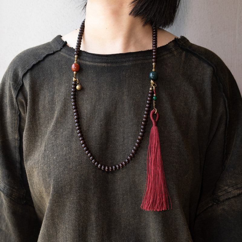 Buddha Stones 108 Mala Koraliki Naturalne Tybet Fioletowe Nasiona Bodhi Bransoletka Pomyślności