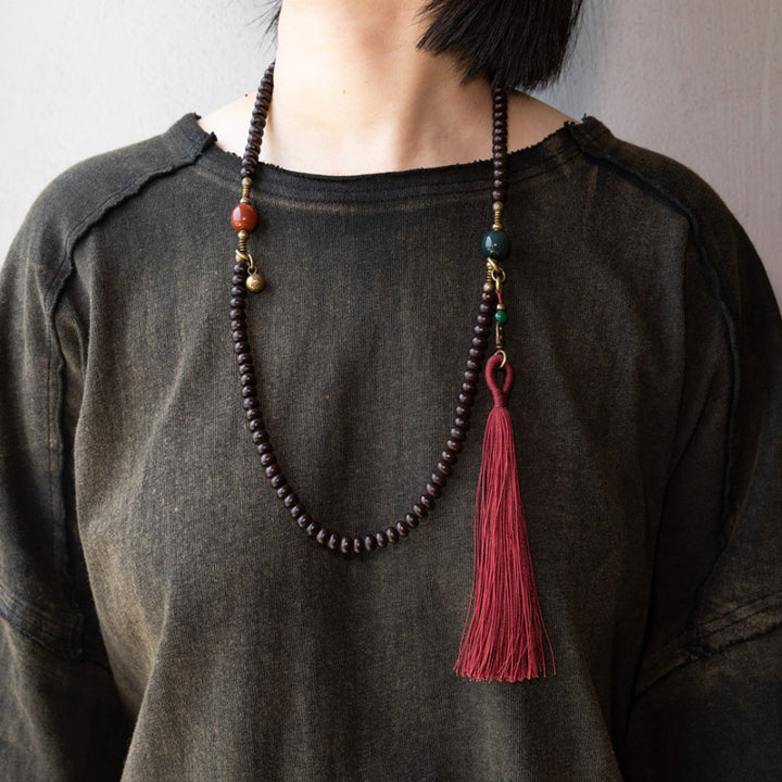 Buddha Stones 108 Mala Koraliki Naturalne Tybet Fioletowe Nasiona Bodhi Bransoletka Pomyślności