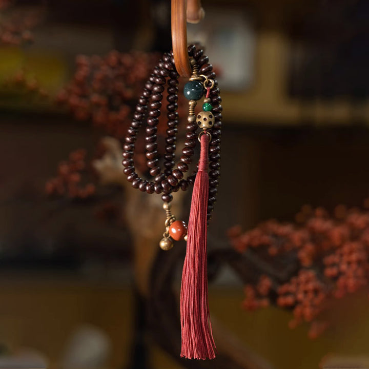 Buddha Stones 108 Mala Koraliki Naturalne Tybet Fioletowe Nasiona Bodhi Bransoletka Pomyślności
