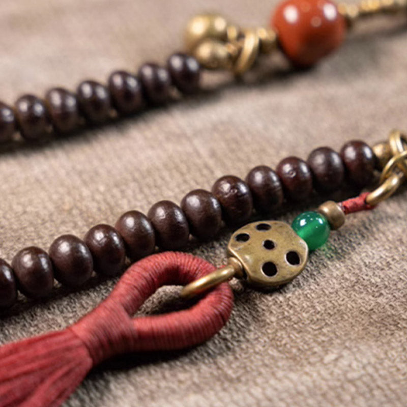 Buddha Stones 108 Mala Koraliki Naturalne Tybet Fioletowe Nasiona Bodhi Bransoletka Pomyślności