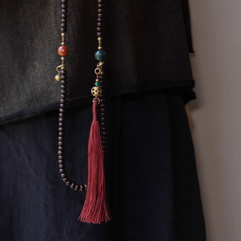 Buddha Stones 108 Mala Koraliki Naturalne Tybet Fioletowe Nasiona Bodhi Bransoletka Pomyślności