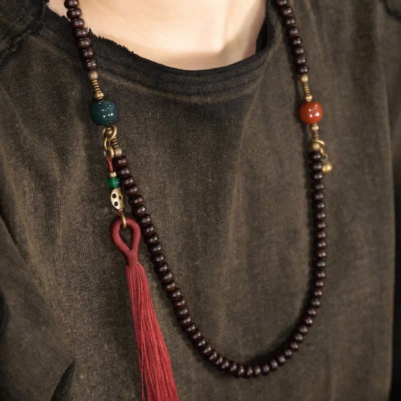 Buddha Stones 108 Mala Koraliki Naturalne Tybet Fioletowe Nasiona Bodhi Bransoletka Pomyślności
