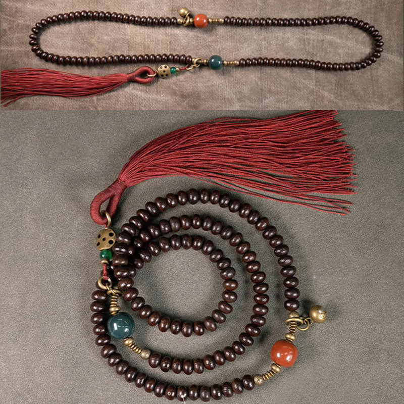 Buddha Stones 108 Mala Koraliki Naturalne Tybet Fioletowe Nasiona Bodhi Bransoletka Pomyślności